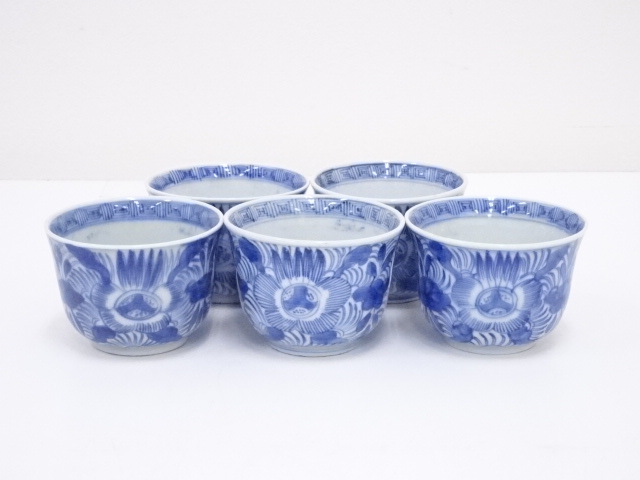 明治期　伊万里焼　染付向付5客